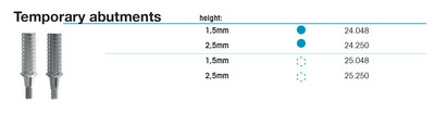 Temporary abutment, height 1.5mm, engaging