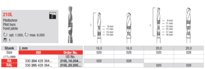 Pilot bur "210L"