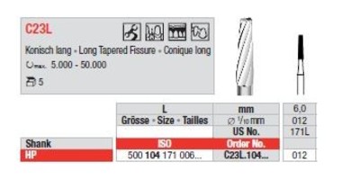 Bur for fissures C23L