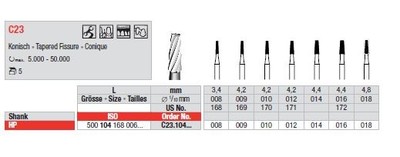 Bur for fissures C23
