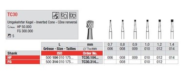 Bur for fissures TC30