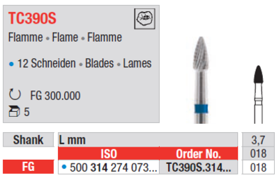 Karbidni S-finirer "TC390S"