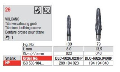 VOLCANO TC Cutter - cut 26 coarse for titan