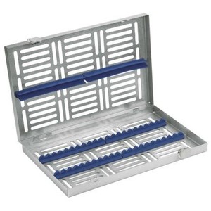 Locking Tray for 20 Instruments with blue frame