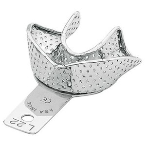 S.S. Impression Tray  "DEPRESSED" perforated L22