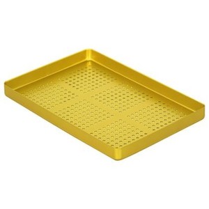 Aluminium yellow perforated Tray MM.284X183X17