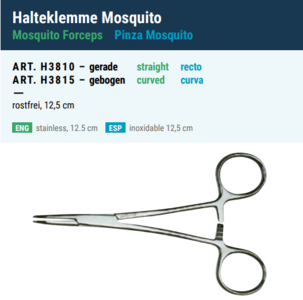 Mosquito forceps, straight