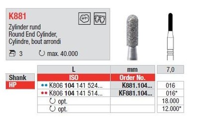 L: 7,0mm, Promjer: 016mm