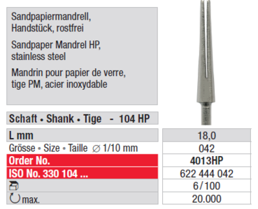 HP mandrela za brusni papir
